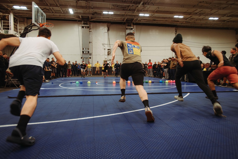 USS Ronald Reagan (CVN 76) hosts a dodgeball tournament