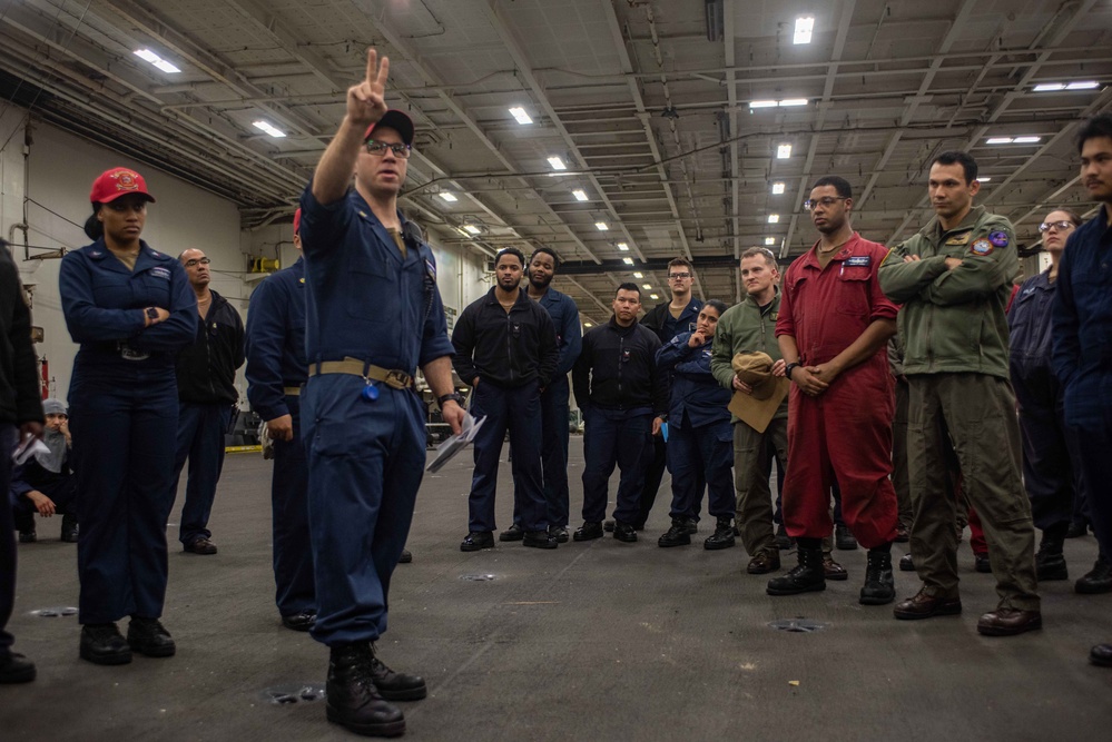 USS Ronald Reagan (CVN 76) conducts damage control training