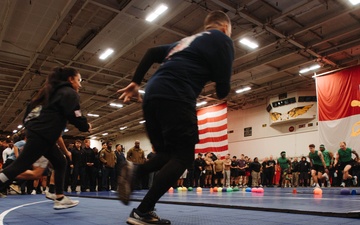 USS Ronald Reagan (CVN 76) hosts a dodgeball tournament