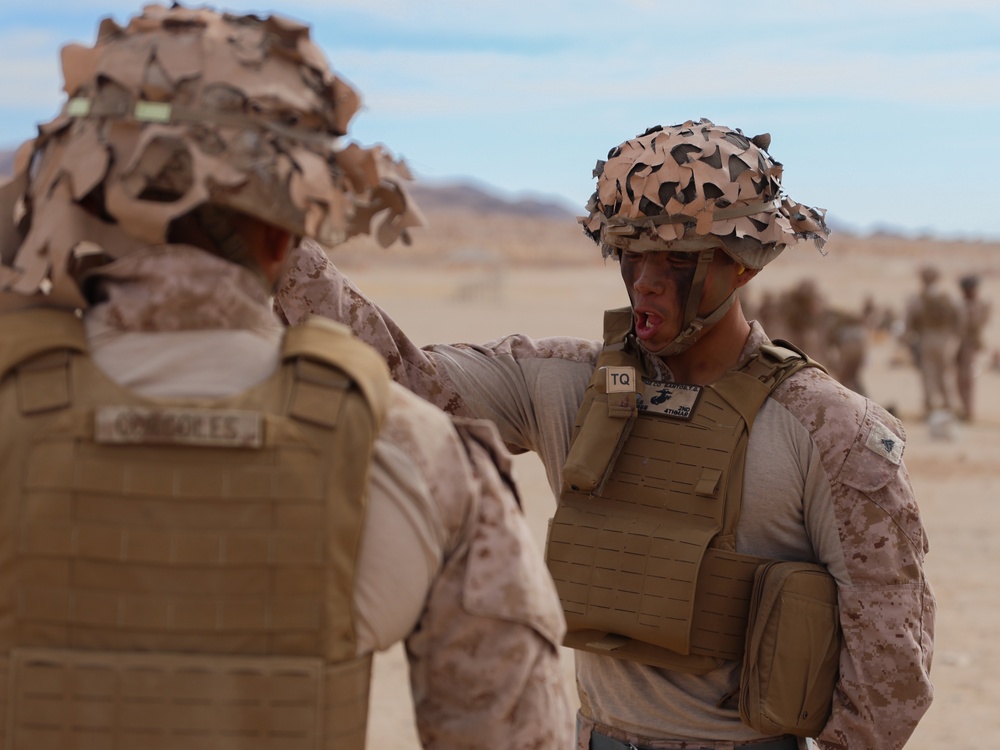 U.S. Marines with 2nd Battalion, 23rd Marine Regiment, fire mortars during training for upcoming deployment