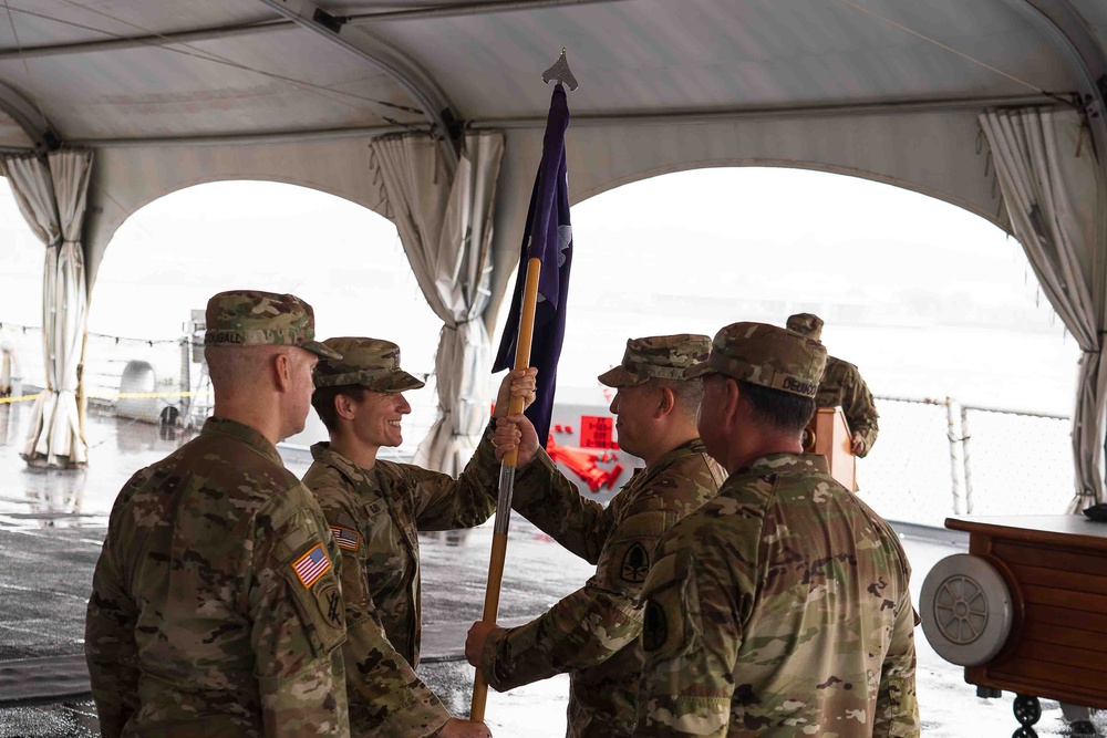 CPT Holly Beard Relinquishes Command of HHC, 322 Civil Affairs Brigade.