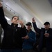 Distinguished Visitors tie lines aboard USS Gerald R. Ford (CVN 78)