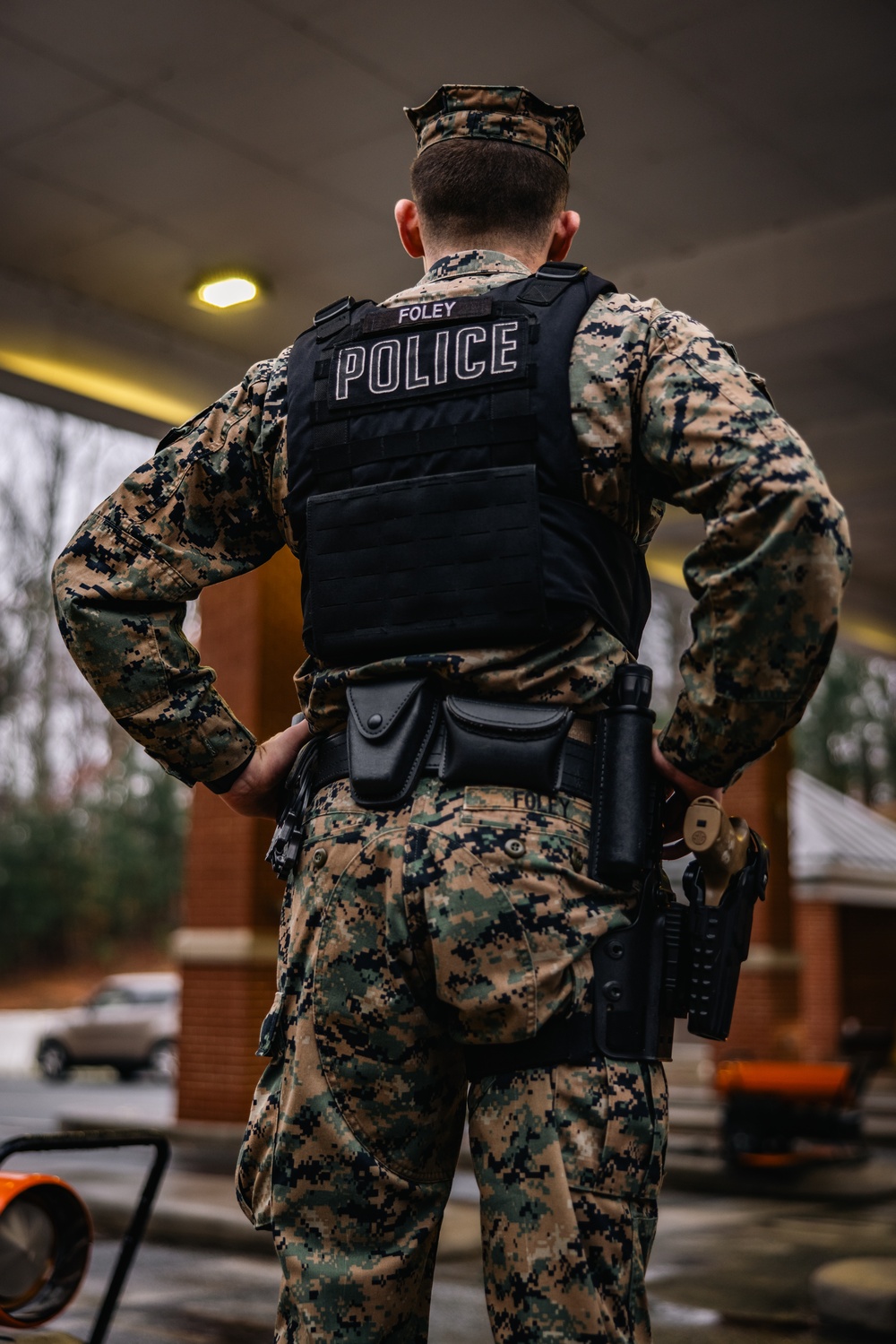 Military Police Officers stand guard at MCBQ