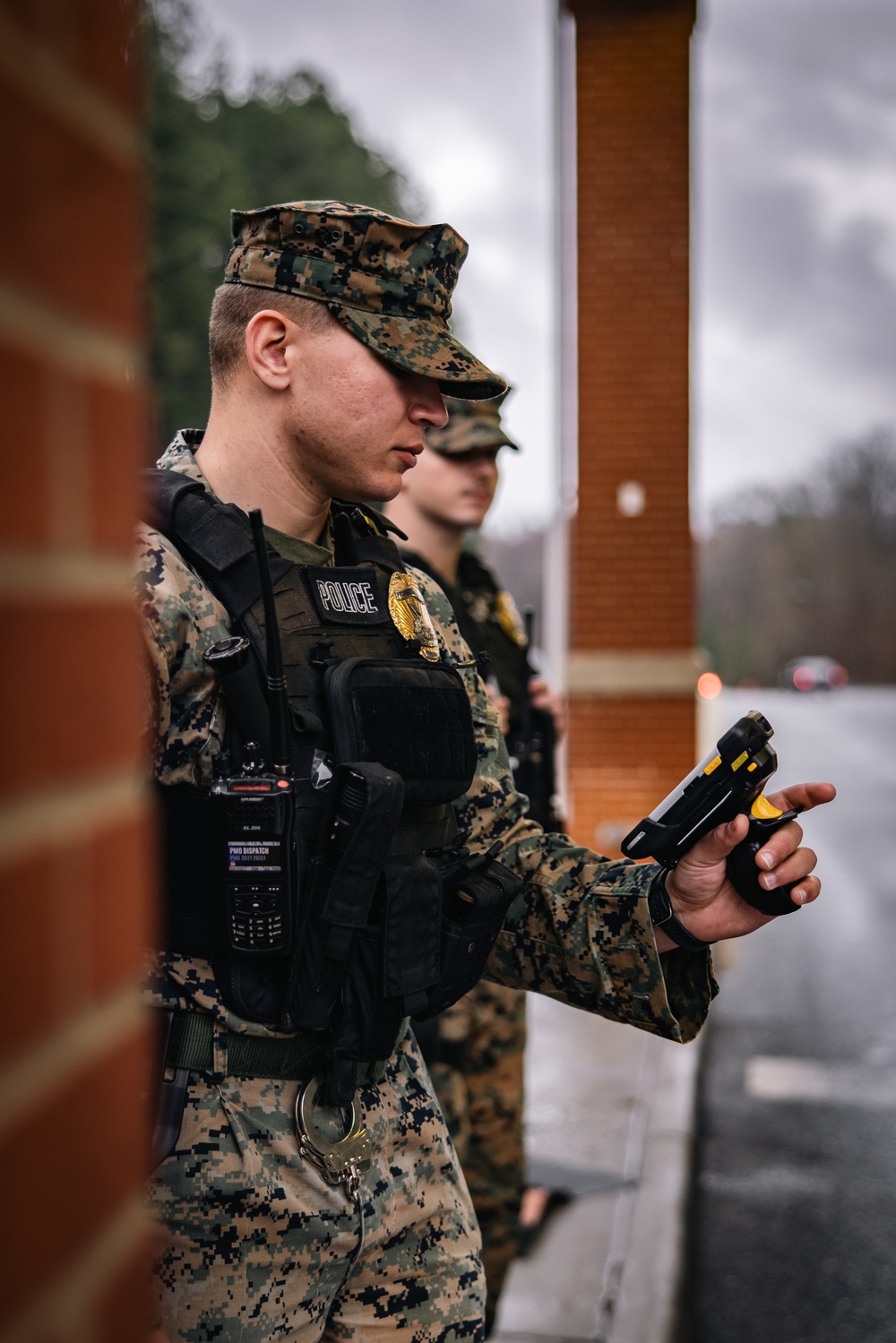 Military Police Officers stand guard at MCBQ