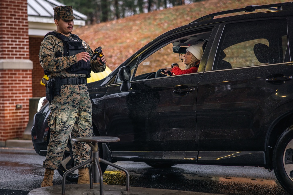 Military Police Officers stand guard at MCBQ