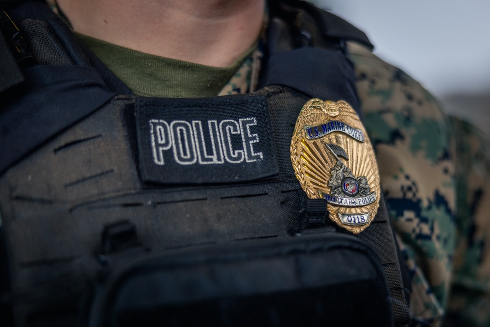 Military Police Officers stand guard at MCBQ