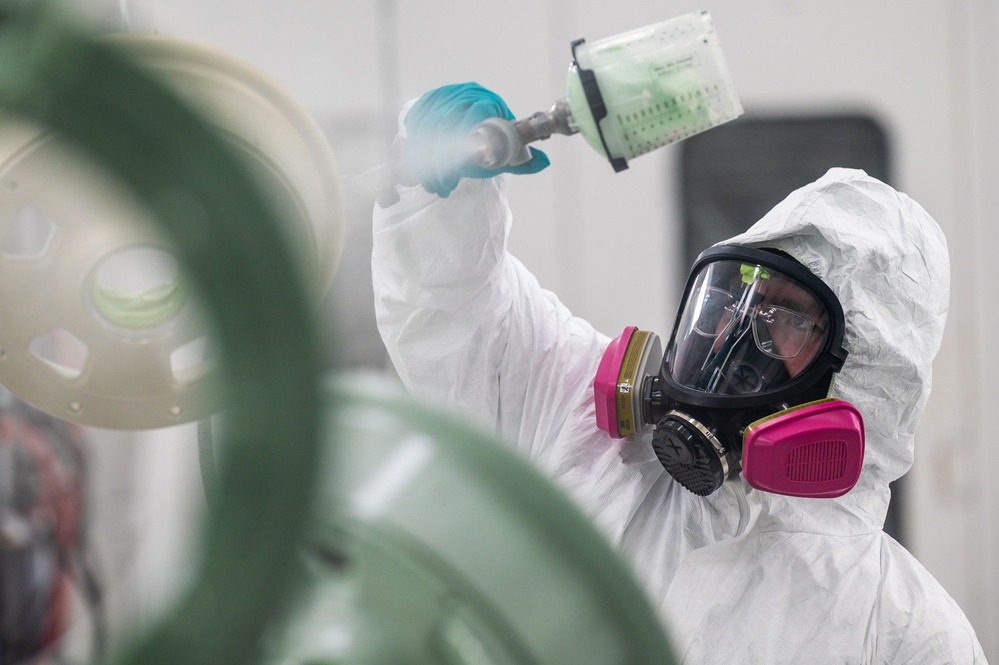 509th MXS low observable maintenance unit delivers mission readiness in spray booth