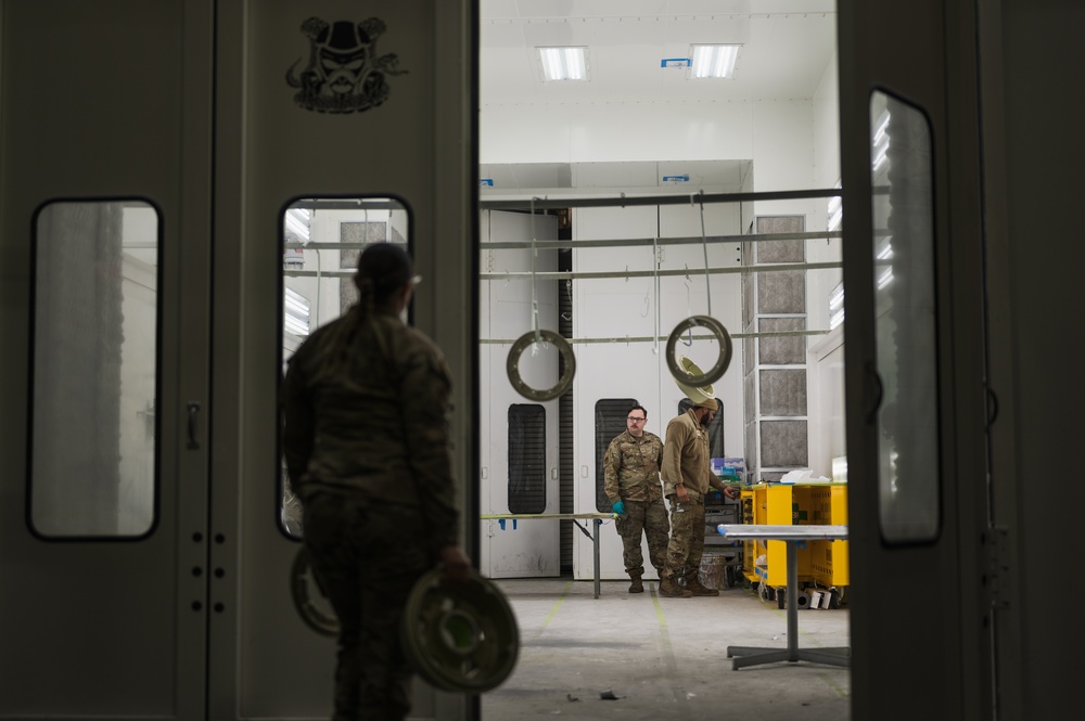 509th MXS low observable maintenance unit delivers mission readiness in spray booth