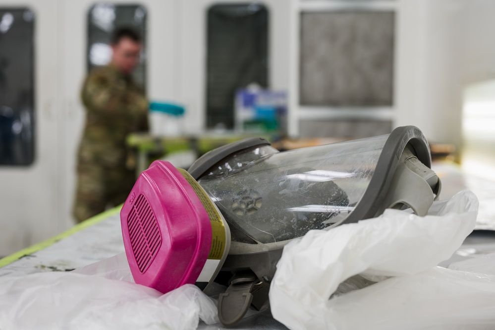 509th MXS low observable maintenance unit delivers mission readiness in spray booth