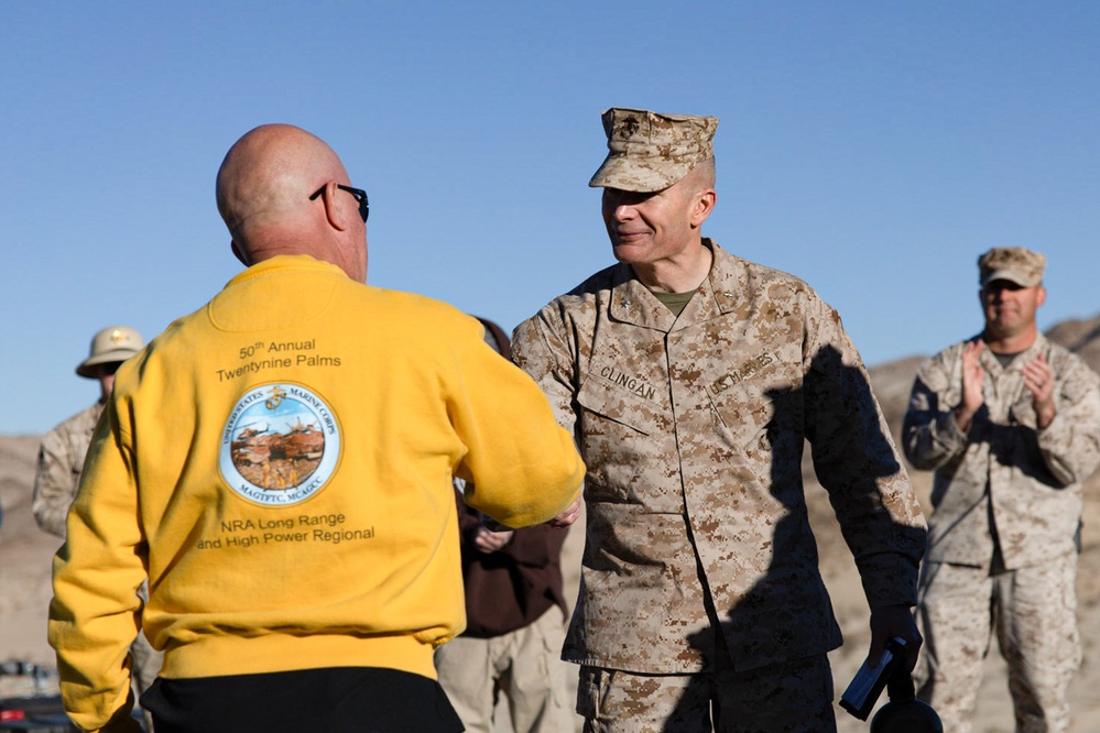 Brig. Gen. Clingan fires his first shot at The Combat Center