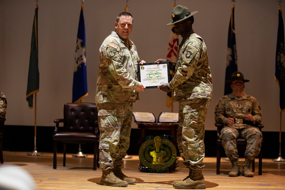 98th Training Division CSM is recognized as guest speaker at the U.S. Army Drill Sergeant Academy, at Ft. Jackson, SC