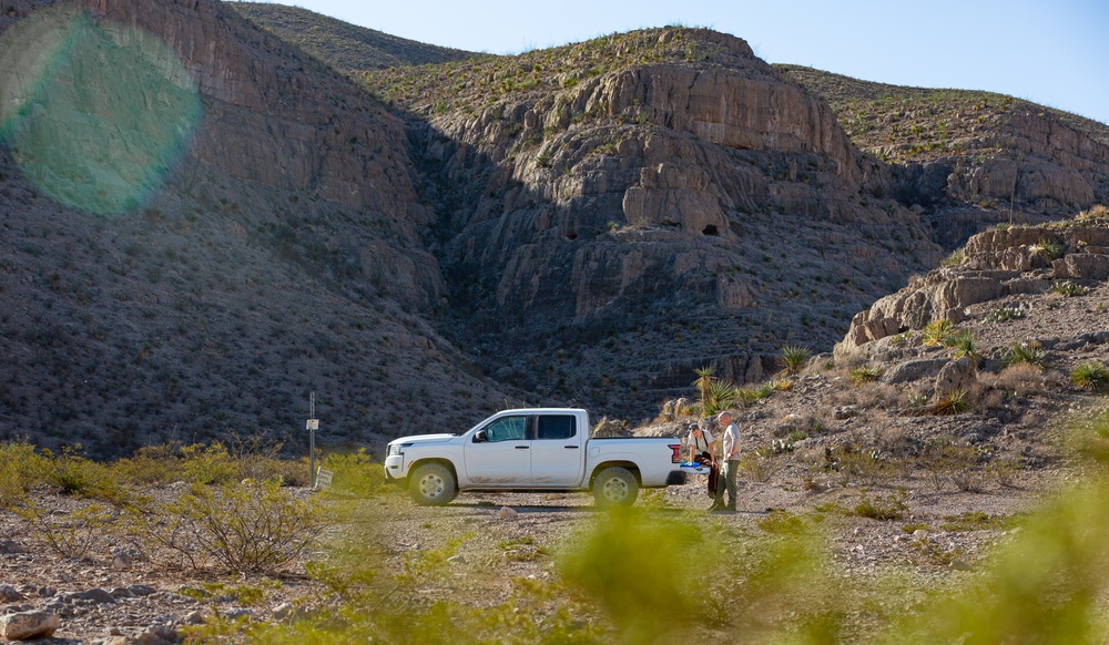 U.S. Fish and Wildlife biologist collect data on Fort Bliss