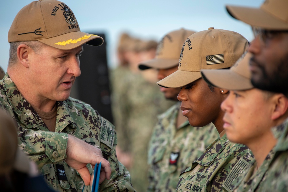 Sailors Aboard USS Tripoli Receive Achievement Awards