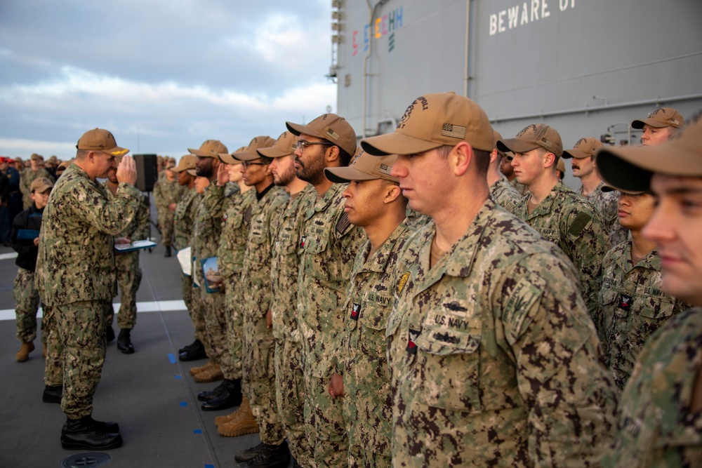 Sailors Aboard USS Tripoli Receive Achievement Awards