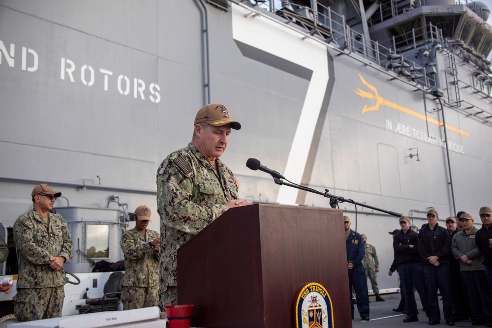 Sailors Aboard USS Tripoli Receive Achievement Awards