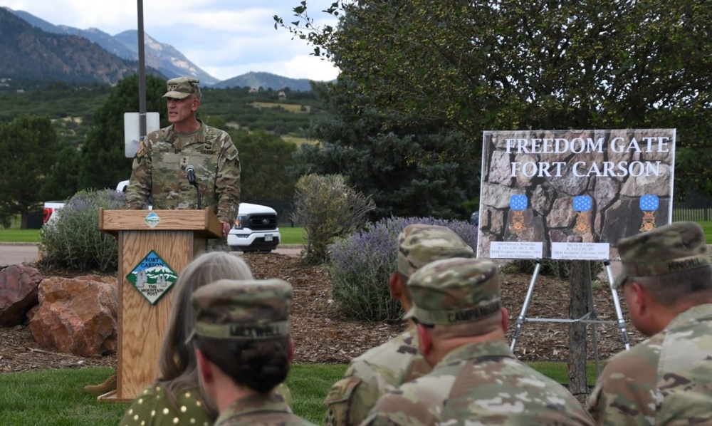 Fort Carson gate named in tribute to Medal of Honor recipients