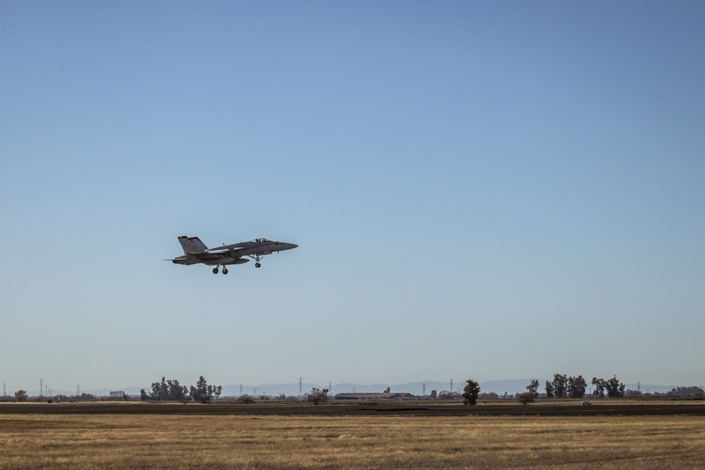 Steel Knight 24: VMFA-232 receives fuel from MWSS-373 Marines at forward arming and refueling point, Beale AFB
