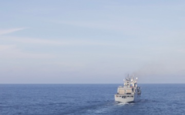 Replenishment-at-sea aboard USS Harpers Ferry