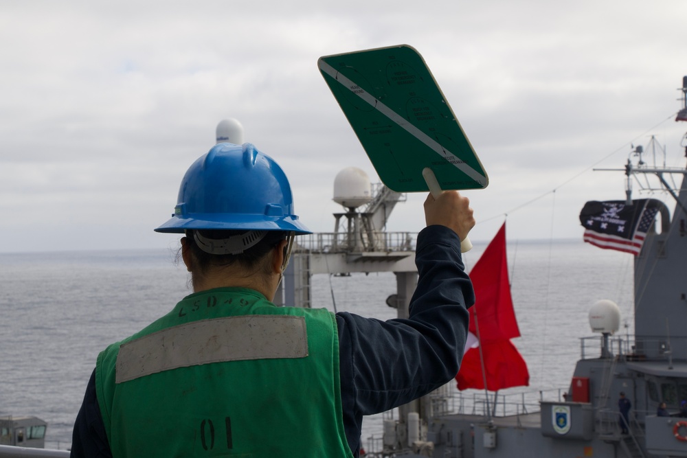 Replenishment-at-sea aboard USS Harpers Ferry