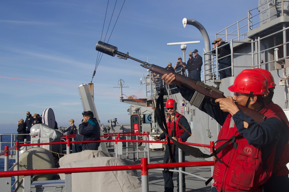 Replenishment-at-sea aboard USS Harpers Ferry