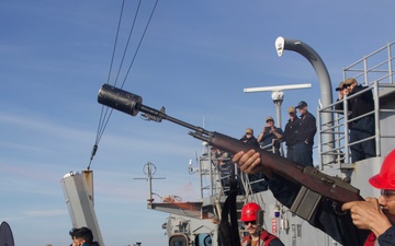 Replenishment-at-sea aboard USS Harpers Ferry