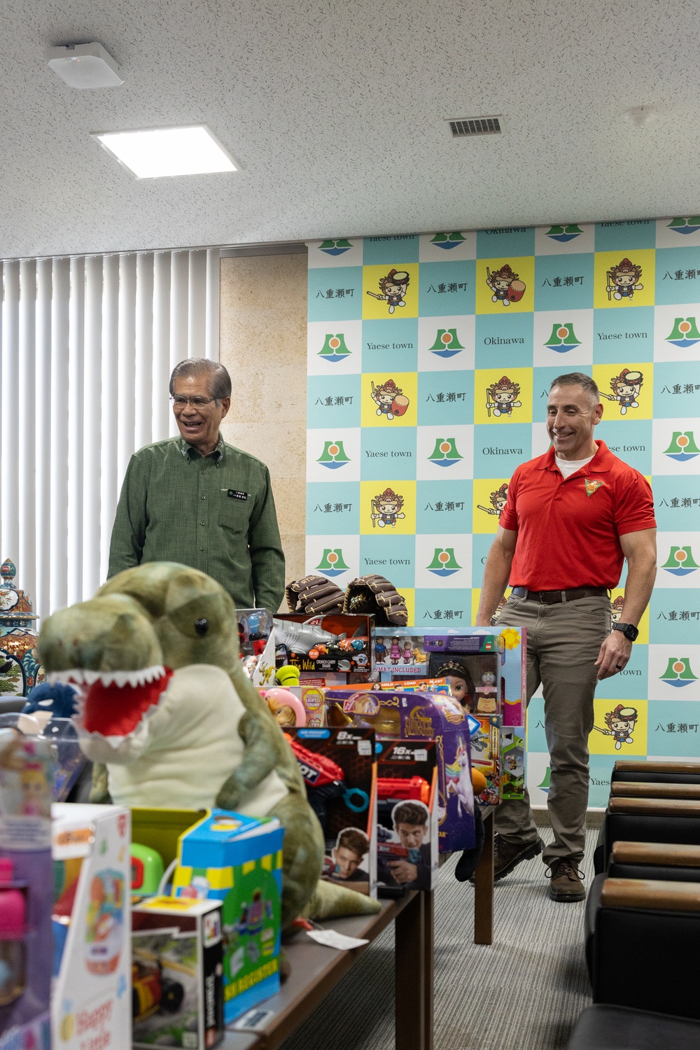 U.S. Marine Corps gives gifts to the city of Yaese through Merry Marine Toy Drive.