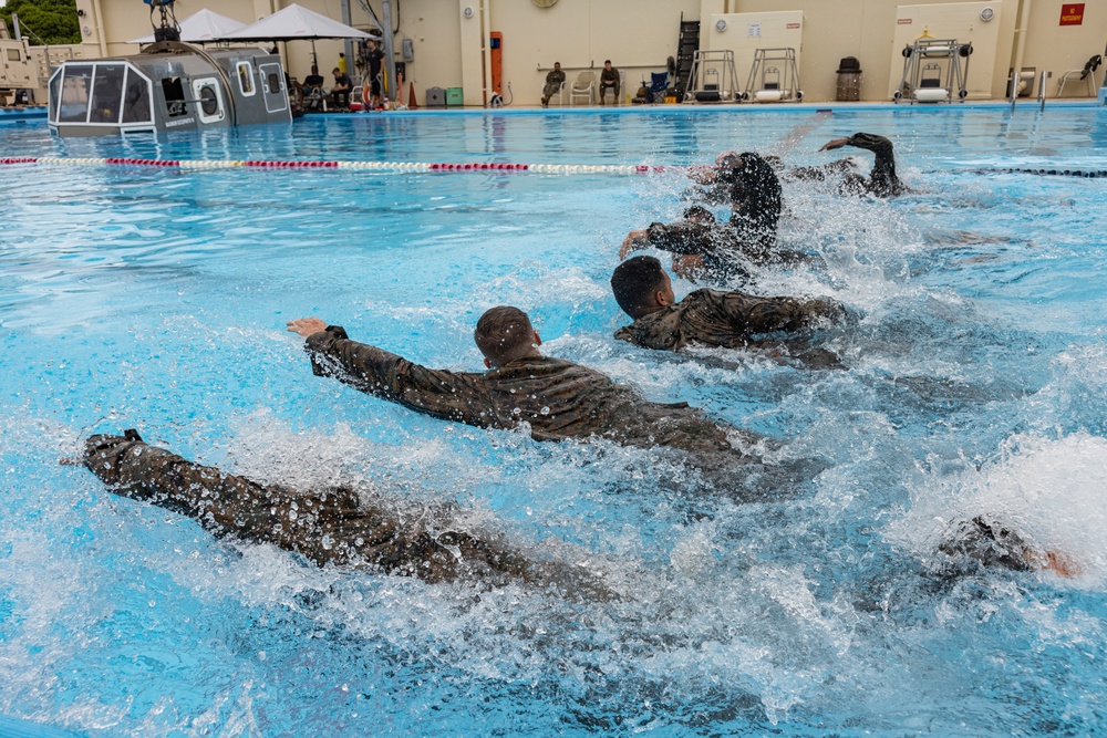 12th MLR Marines Participates in a Swim PT