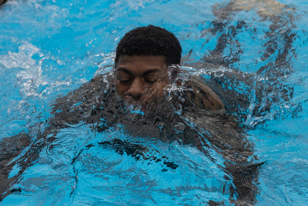 12th MLR Marines Participates in a Swim PT