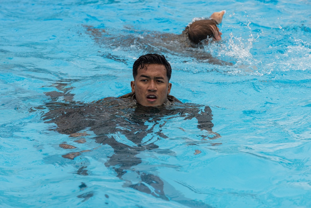 12th MLR Marines Participates in a Swim PT