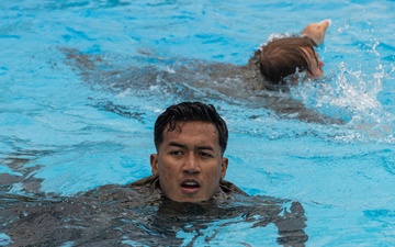 12th MLR Marines Participates in a Swim PT