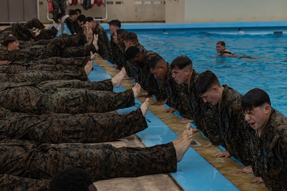 12th MLR Marines Participates in a Swim PT