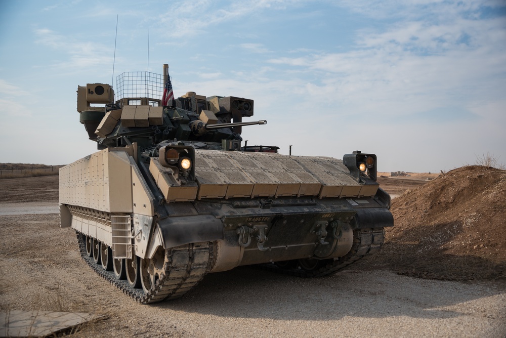 Coalition Forces Deploy M2A3 Bradley Fighting Vehicles