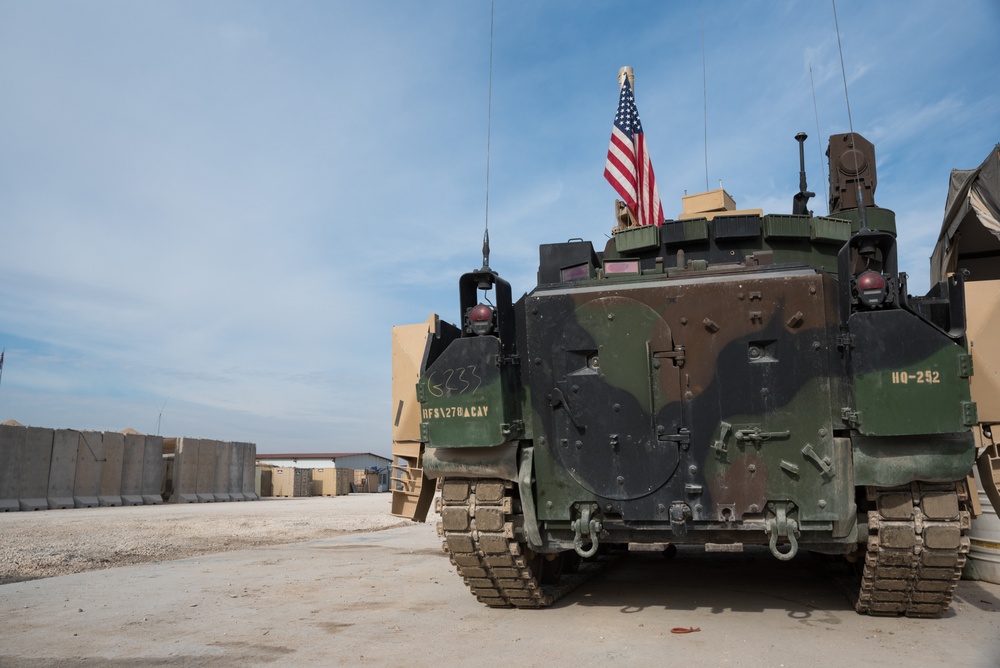 Coalition Forces Deploy M2A3 Bradley Fighting Vehicles