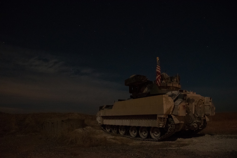 Coalition Forces Deploy M2A3 Bradley Fighting Vehicles