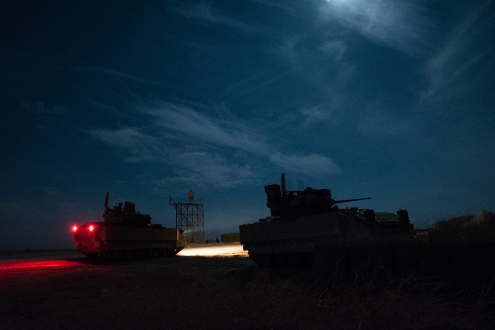 Coalition Forces Deploy M2A3 Bradley Fighting Vehicles