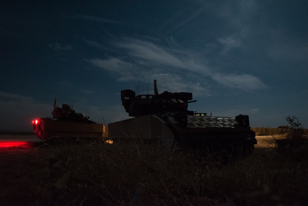 Coalition Forces Deploy M2A3 Bradley Fighting Vehicles