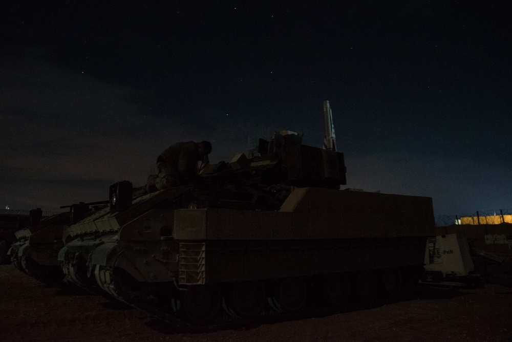 Coalition Forces Deploy M2A3 Bradley Fighting Vehicles