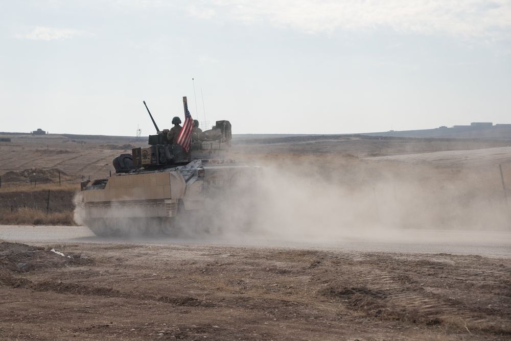 Coalition Forces Deploy M2A3 Bradley Fighting Vehicles