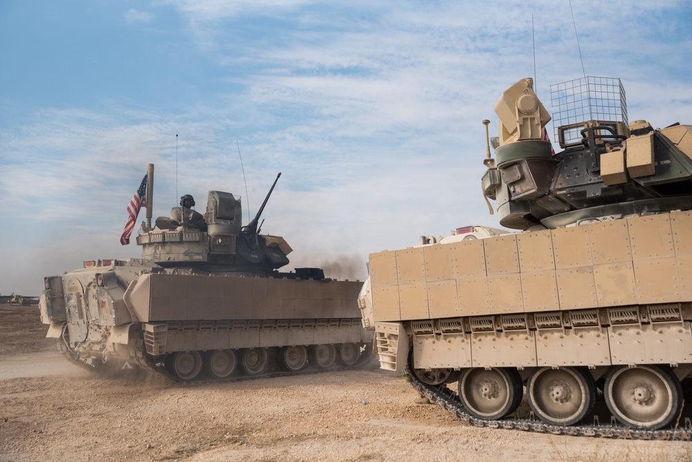 Coalition Forces Deploy M2A3 Bradley Fighting Vehicles