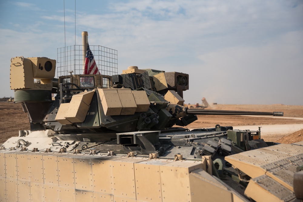 Coalition Forces Deploy M2A3 Bradley Fighting Vehicles