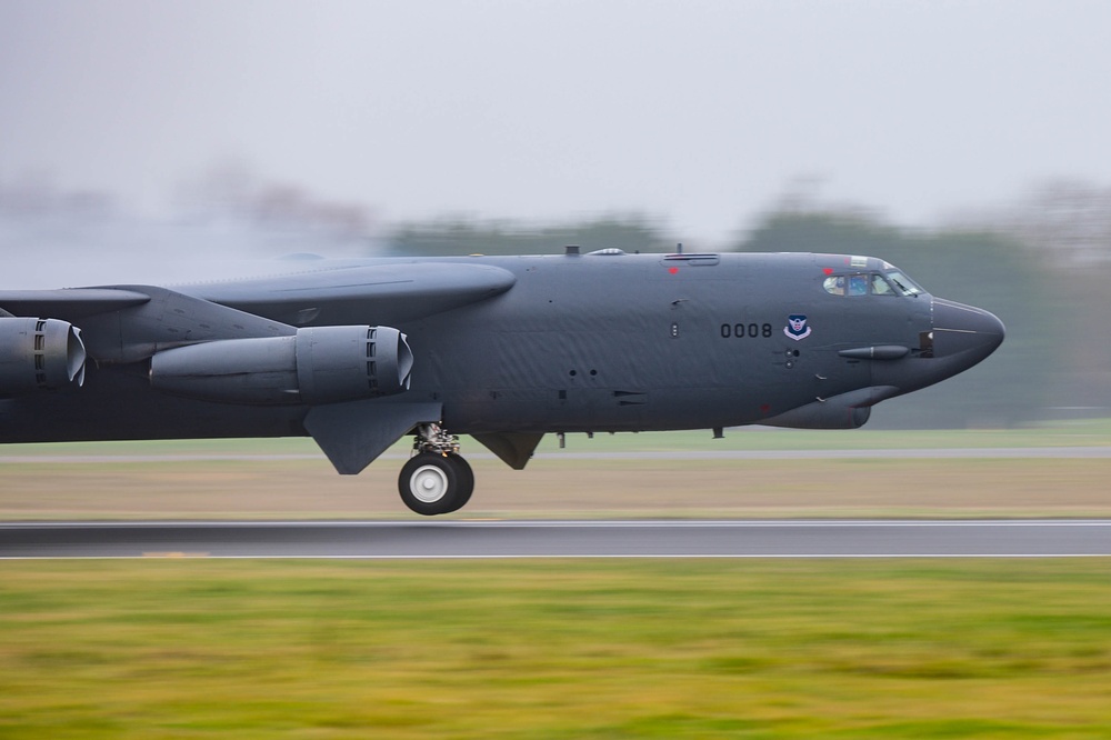 B-52s depart RAF Fairford after completing BTF 25-1