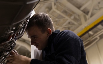 USS Gerald R. Ford (CVN 78) Sailors conduct engine maintenance