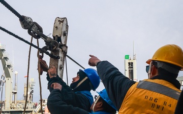 USS Bulkeley conducts a Replenishment at Sea