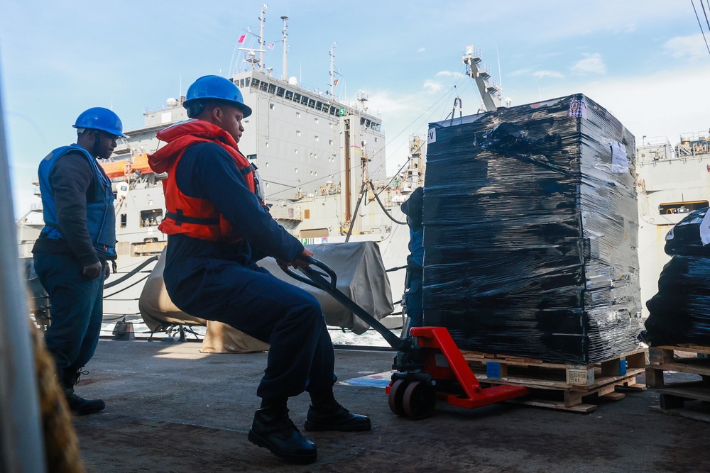 USS Bulkeley conducts a Replenishment at Sea