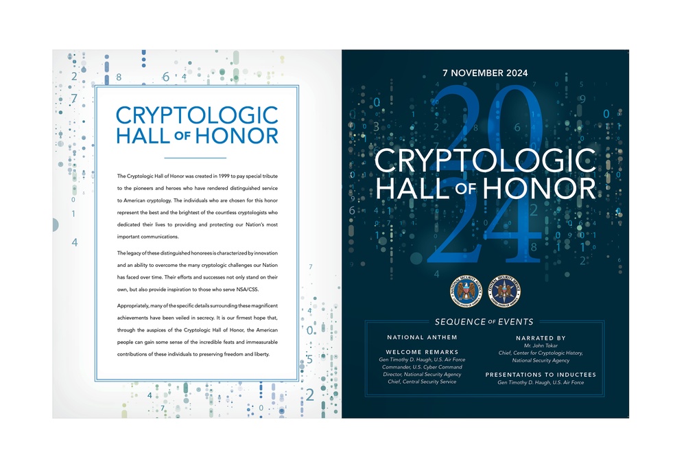 NSA 2024 Cryptologic Hall of Honor Program Booklet