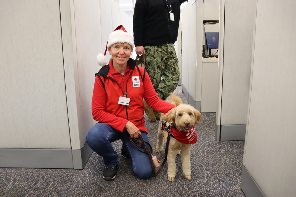 The American Red Cross Therapy Dogs Bring Joy to SUPSHIP Newport News