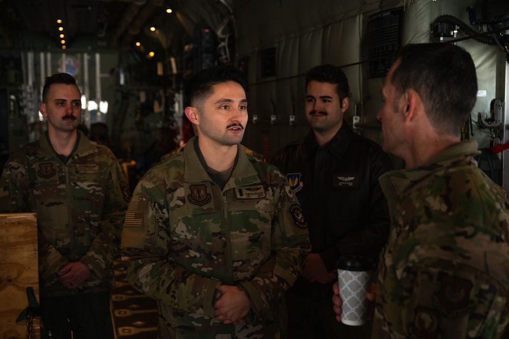 Third AF command team connects with 86 AW Airmen to learn missions