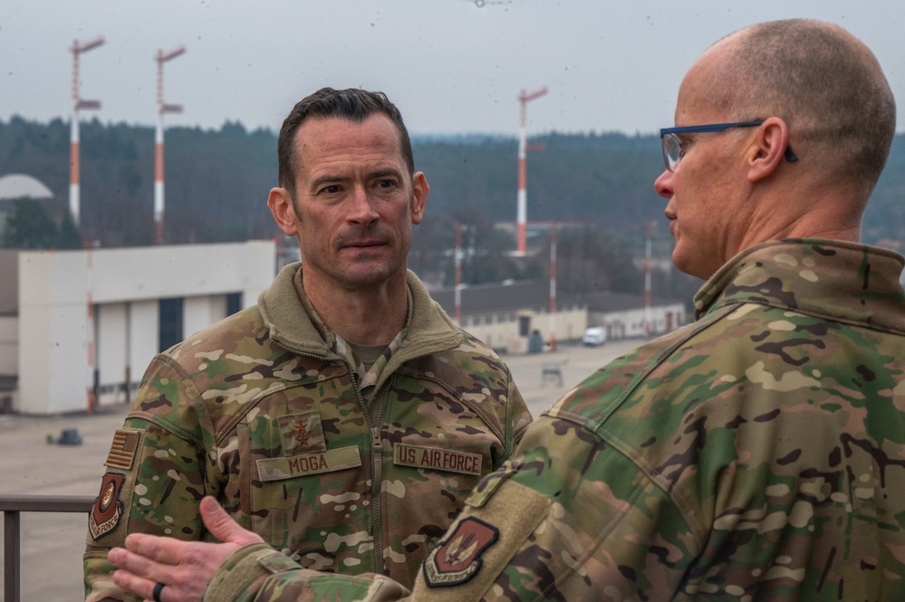 Third AF command team connects with 86 AW Airmen to learn missions