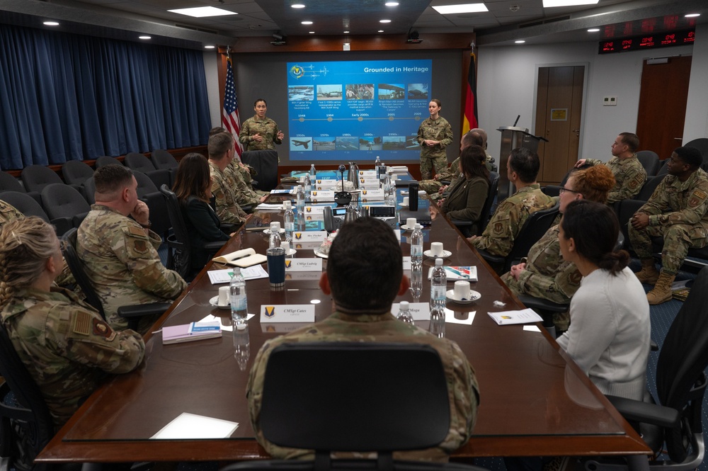 Third AF command team connects with 86 AW Airmen to learn missions