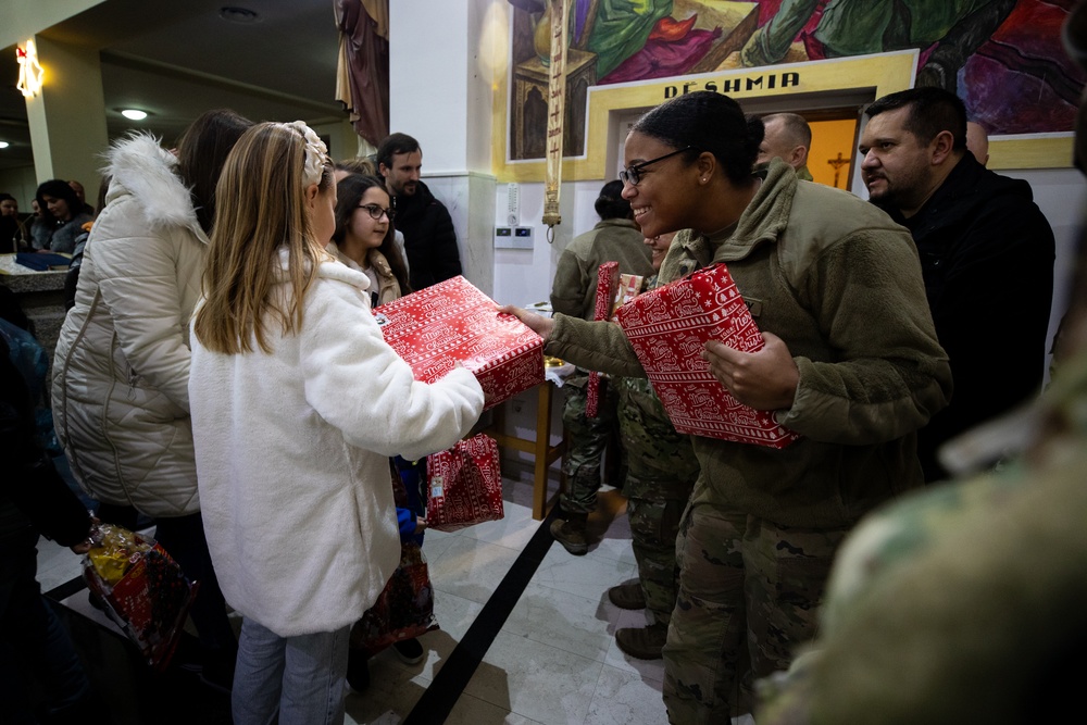 U.S. Soldiers Deliver Gifts to St. Joseph Church in Kosovo